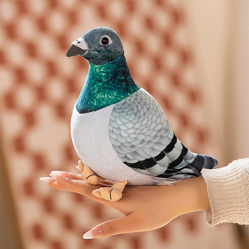 Fashnics Plüschtier Taube in Weiß und Grün, lebensechte Stofftierpuppe aus Baumwolle, Höhe: 20 cm - Bild 2