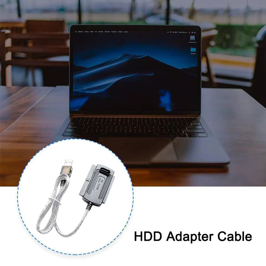 USB 2.0 Adapter für 2,5 und 3,5 Zoll IDE und SATA Festplatten, USB-zu-IDE-SATA Schnittstelle für PC und Laptop, Schwarz - Bild 3