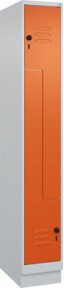 C+P Z-Spind Classic PLUS mit Sockel, 2 Fächer, Grau/Orange, H x B x T: 195 x 30 x 50 cm - Bild 1