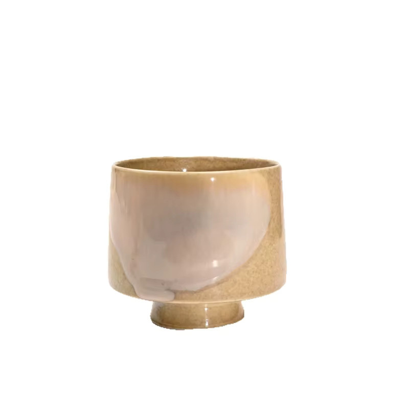 Handgefertigte Keramik Teetasse mit Eschenglasur in Beige, 70 ml - Bild 2