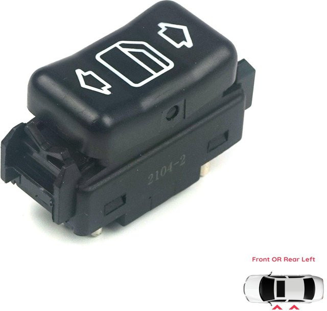 BROSS Mittelkonsolen-Bedienfensterschalter BDP631 mit 5 Pins links in Schwarz für Mercedes W124 A124 C124 S124 W126 C126 W463 W201 190 - Bild 1