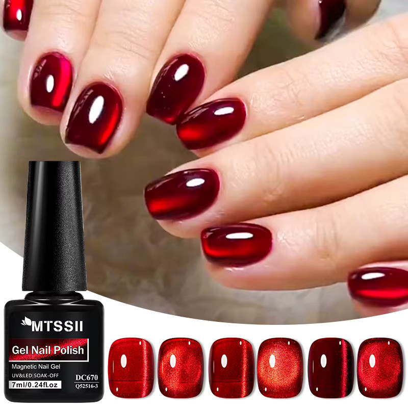 Red Cat Magnetischer Gel-Nagellack, 7 ml, Rot, Glänzend - Bild 3