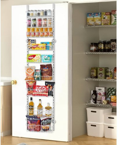 VEVOR Vorratsschrank Speisekammer-Organizer aus Stahl in Weiß, 9-stufiges Wandregal mit verstellbaren Ablagen für Küche, Badezimmer und Waschraum - Bild 1