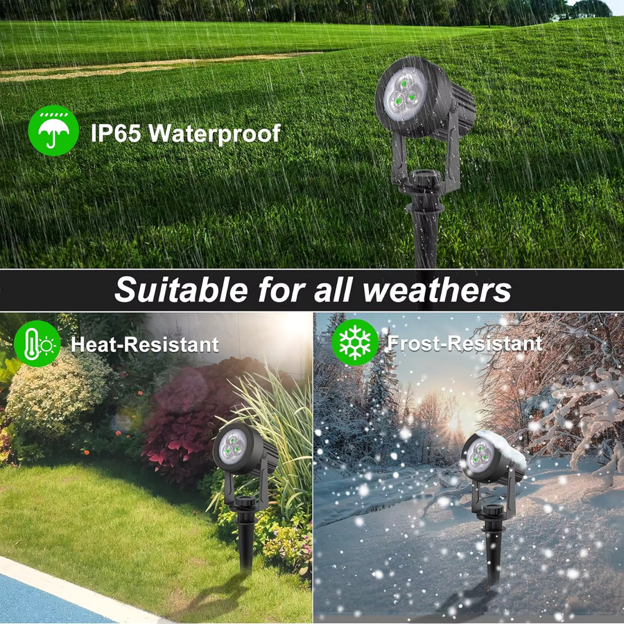 T-SUNRISE Solar LED Wandleuchte für Garten und Außenbereich, Grüner Scheinwerfer, IP65 Wasserdicht, Schwarz - Bild 3