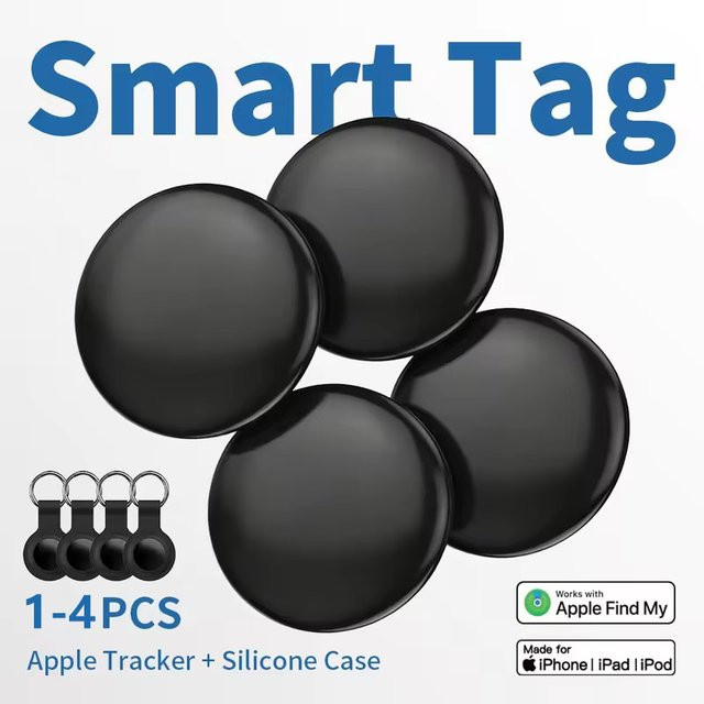 Beyond Bluetooth Anti-Verlust-Tracker für Apple Find My, Bluetooth Range Tracking Locator für iOS iPhone, Schwarz, 1/2/3/4er-Pack - Bild 1