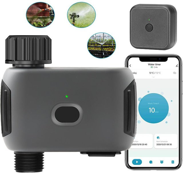 GoolRC Wi-Fi Smart Sprinkler Timer mit 1 Auslass, Automatisches Bewässerungssystem mit App-Steuerung, Schwarz - Bild 1