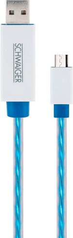 SCHWAIGER Micro USB Lade- und Sync-Kabel mit blauer Beleuchtung, Länge: 80 cm - Bild 1