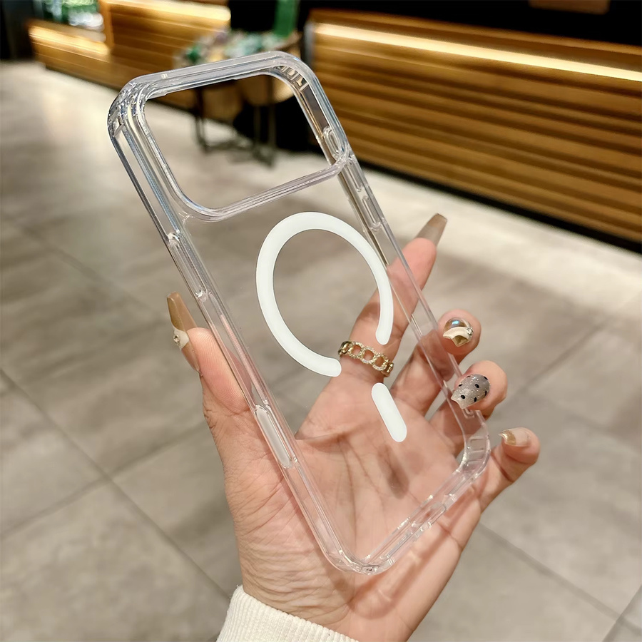 Stoßfeste und magnetische Hartschalen-Handyhülle aus transparentem PC für iPhone 17 Pro Max und iPhone 17 Pro von TEXT ME - Bild 2