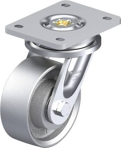 Blickle Lenkrolle LO-G 127K in Silber aus Stahl mit 125 mm Rad-Durchmesser und einer Tragfähigkeit von max. 750 kg - Bild 1