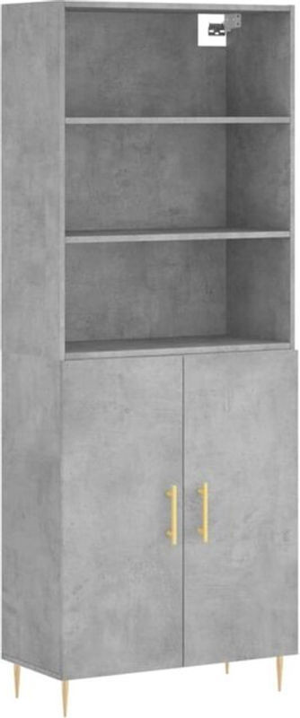 Modernes Highboard Vidaxl in Grau aus Holzwerkstoff und Metall, B/T/H: 69,5 x 34 x 180 cm - Bild 1