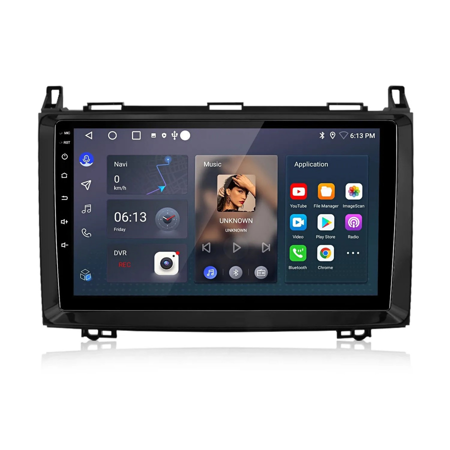 Junsun Autoradio für Mercedes Benz B200 W245 B160 B170 B180 W639 Vito in Schwarz mit 9,0 Zoll Display, Wi-Fi und USB-C - Bild 2