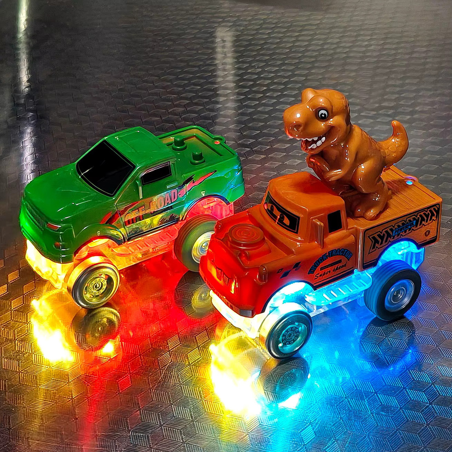 TONERJU Dinosaurier Magische Eisenbahn-Rennbahn Spielzeug, mit LED-Blinklichtern - Bild 2