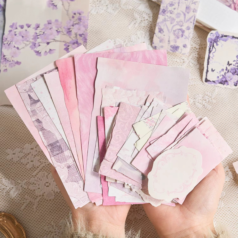100-teiliges buntes Retro-Scrapbook-Papier-Set mit klassischem Uhr- und Teetassen-Design für dein Tagebuch und deine Album-Dekoration - Bild 1