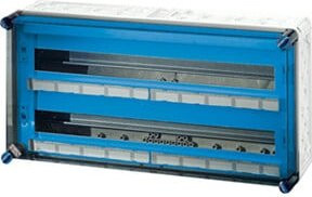Hensel Automatengehäuse 56TE Mi 1456 Verteilerdose aus Kunststoff in Blau und Transparent zur Wandmontage - Bild 1