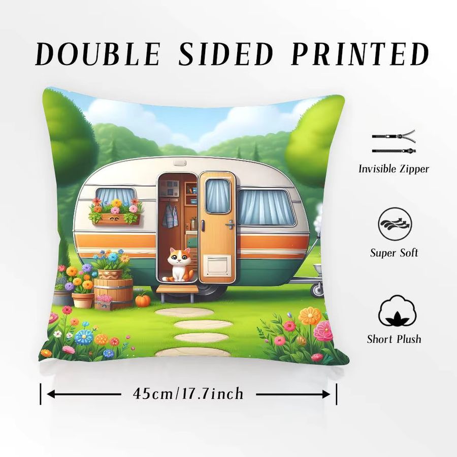 Happy Campers Auto-Kissenbezug mit Anti-Staubmite-Schutz und unsichtbarem Reißverschluss für dein Schlafsofa - Bild 3