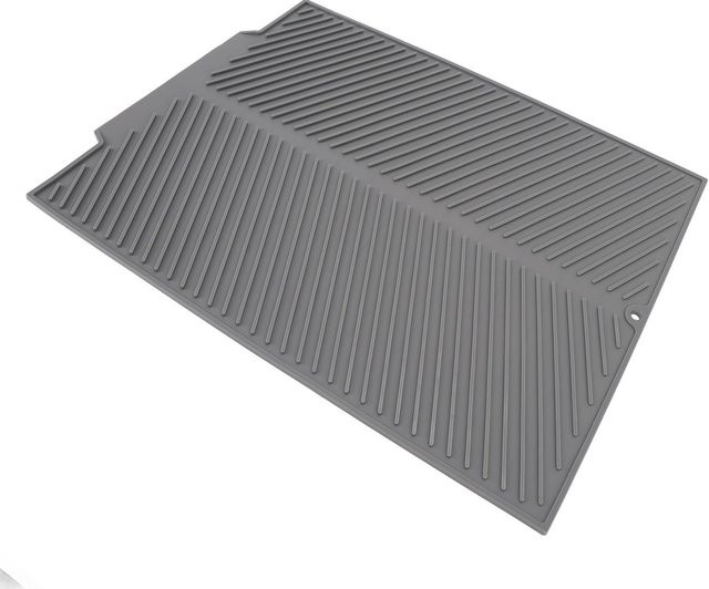Hitzebeständige und rutschfeste Abtropfmatte aus Silikon von KaiSai in Grau, B: 48,5 cm, T: 40,5 cm - Bild 1