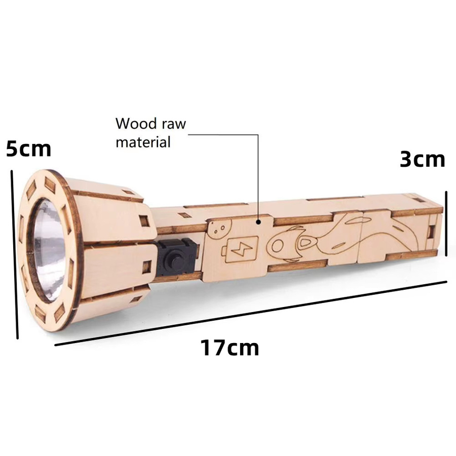 Meade Holz Puzzle, DIY elektrische Taschenlampe, 1-teiliges Set - Bild 5