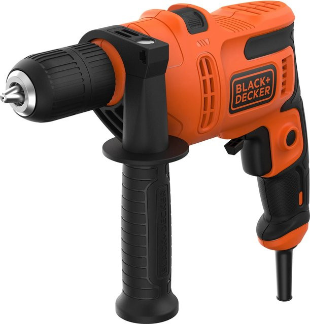 Black+Decker Schlagbohrmaschine BEH200K in Schwarz-Orange mit 500 W und Tiefenanschlag inklusive Koffer - Bild 1