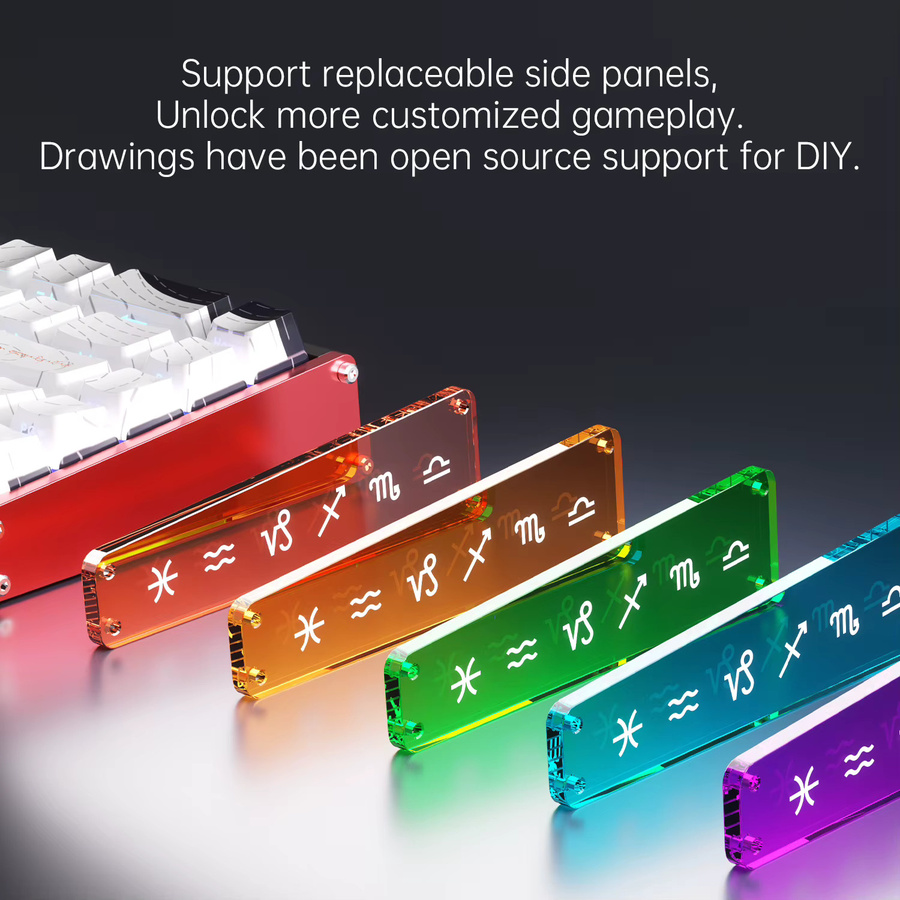 AJAZZ ALUX68 PLUS Aluminium Gaming-Tastatur mit Hall-Effekt Magnetischen Schaltern, Kabelgebunden, 8K Abtastrate, Schwarz/Multicolor - Bild 2