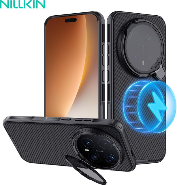 NILLKIN CamShield Prop Magnetische Hülle mit klappbarem Kameraschutz und Lenk-Ständer, MagSafe-kompatibel für Honor Magic 8 Pro, Schwarz - Bild 1