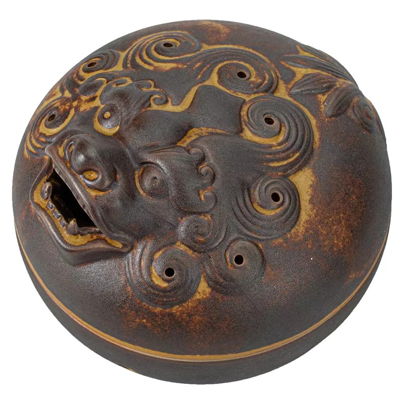 Retro-Drachen-Räuchergefäß in Wildtierform aus Keramik und Holz, braun, für Schreibtisch und Zen-Dekoration - Bild 7