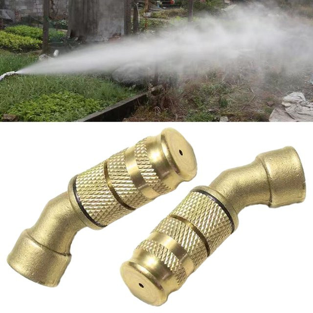 LEENKEA Messing Zerstäuber Düsen Set, 2 Stück, Gold, Einstellbare Kupfer Sprühdüsen für Elektrische Gartensprayer und Landwirtschaft - Bild 1
