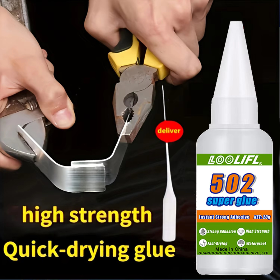 LOOLIFL 502 Superkleber Cyanacrylat-Flüssigkleber für Leder, Gummi, Glas, Metall und Kunststoff, Weiß - Bild 2