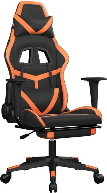 vidaXL Gaming-Stuhl Modell 4 in Schwarz und Orange aus Kunstleder mit Fußstütze und Kopfstütze - Bild 1