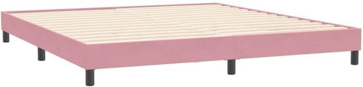 Polsterbett vidaxl aus Samt und Holzwerkstoff in Rosa, B/T/H: 200 x 220 cm - Bild 1