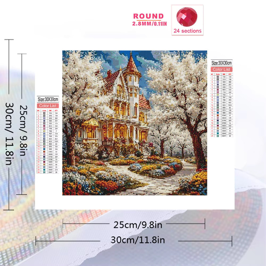 Momoart Diamantstickerei Landschafts-DIY-Gemälde mit Baum, Multicolour, B/H: 20 x 20 cm - Bild 2
