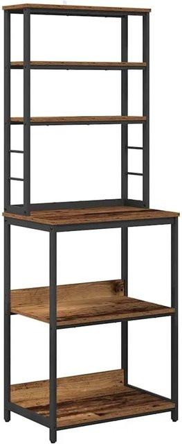 vidaXL Küchenregal im Industrial Design aus Holzwerkstoff und Stahl, Braun, B: 60 cm, T: 40 cm, H: 168 cm - Bild 1