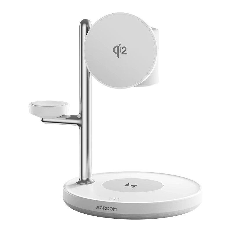 Joyroom Qi2 4-in-1 Magnetische Ladestation für iPhone 16-12 Serie, iWatch und AirPods, 15W Kabelloses Telefonladegerät, Weiß - Bild 7