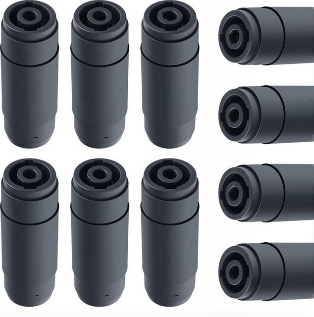 2er-Set Speakon Buchse auf Buchse Koppler Adapter für Audio-Kabel, 4-Pin, Schwarz - Bild 1