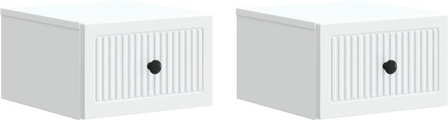 vidaXL Wandmontierter Nachttisch 2er Set Weiß B: 33 cm, T: 34,5 cm, H: 20 cm - Bild 1