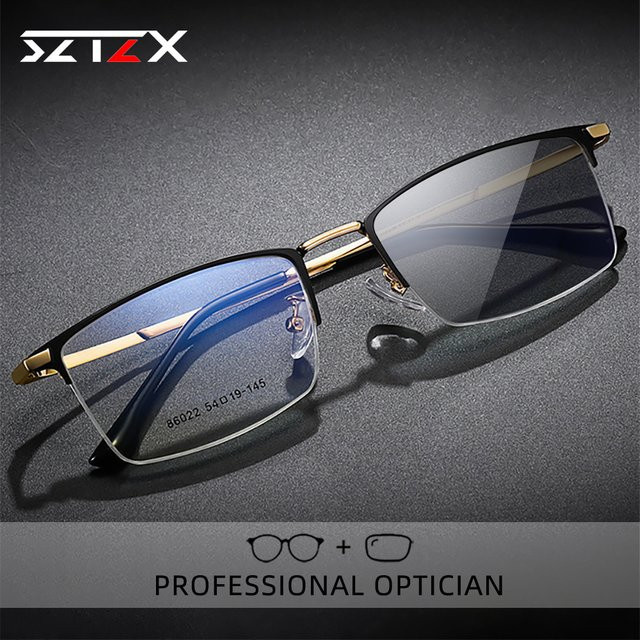 SZTZX Lesebrille Halbrahmen, rectangular, schwarz, Männer - Bild 1