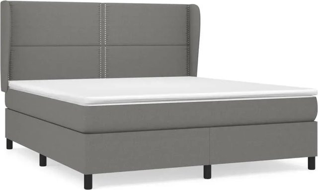 vidaXL Boxspringbett Hybrid mit Matratze und Kopfteil Dunkelgrau B/T/H: 180 x 200 cm - Bild 1