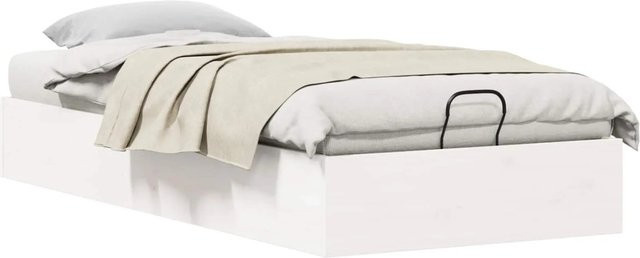 vidaXL Ottoman Bettgestell mit Stauraum aus Kiefernholz in Weiß, B/T/H: 100 x 200 cm - Bild 1