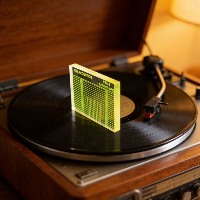 Transparenter hochauflösender Vinyl-Drehteller mit Messkopf, Tonarm, VTA, Balance, Azimut und Kalibrierungslineal als Zubehör - Bild 1