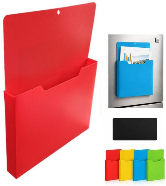 Magnetischer A4-Aktenhalter und Organizer von ElectroCN in Rot aus Kunststoff für den Kühlschrank - Bild 1
