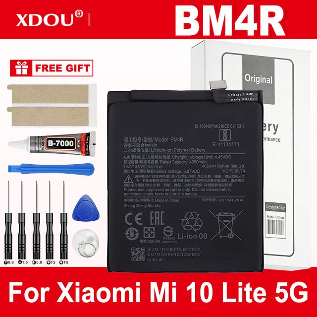 BM4R Ersatzakku mit 4160mAh für Xiaomi Mi 10 Lite 5G in Schwarz inklusive Werkzeug - Bild 1