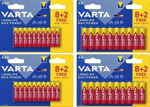Varta Longlife Max Power AAA Batterien Mignon Micro 40er Set Multicolor - Bild 1