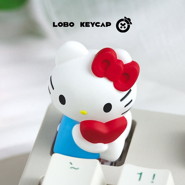 Lobo Hello Kitty Tastenkappe aus Harz für mechanische Tastaturen, bunte ESC-Ersatztastenkappe im Anime-Design - Bild 1