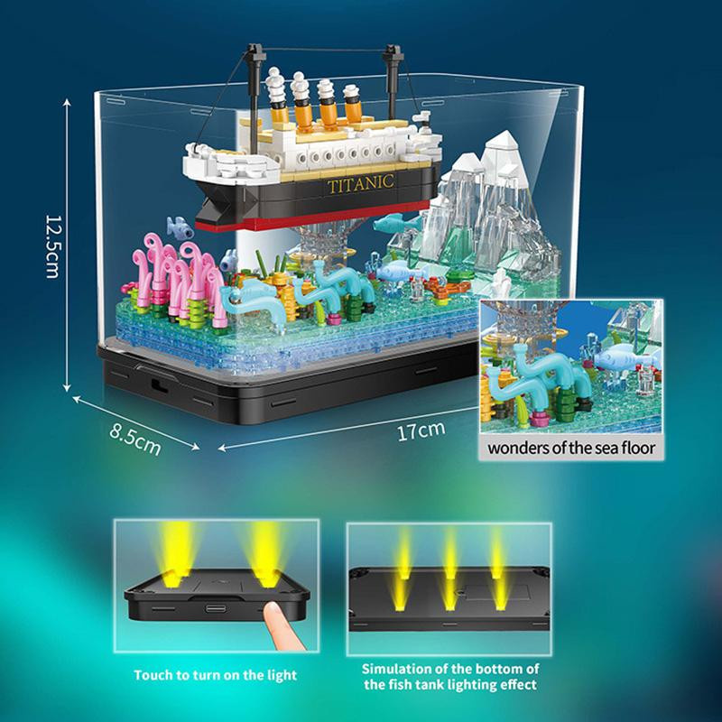 Bai Fen Bai Toys MOC Titanic Piratenschiff, Mini Bausteine, mit Licht, ab 6 Jahren - Bild 1