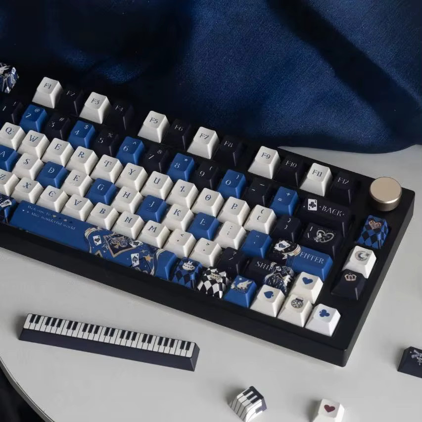 Chreey Retro Alice PBT Tastenkappen Set mit 138 Tasten für MX mechanische Tastaturen, Multicolour - Bild 3