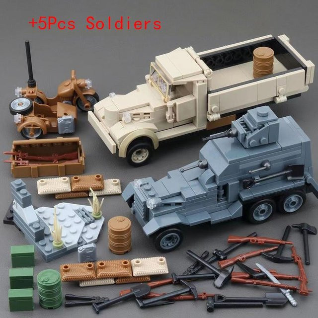 Japanische Armee Soldat Schweres gepanzertes Fahrzeug Auto Panzer, Bausteine, ab 18 Jahre - Bild 1