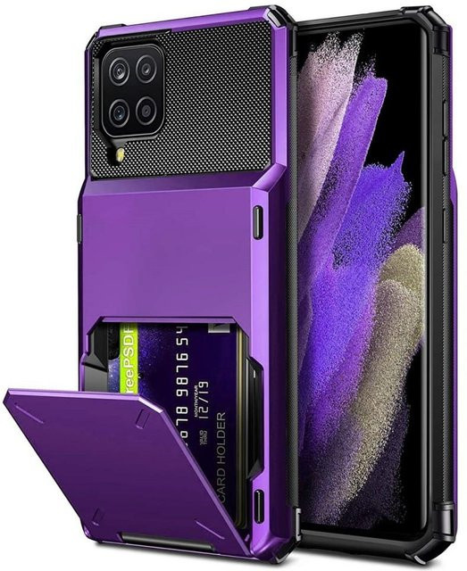 Samsung Galaxy Hülle Flip mit Kartenfächern Business Rüstungsabdeckung in Purple für Galaxy A12 A13 A22 A32 5G A7 A8 A9 - Bild 1