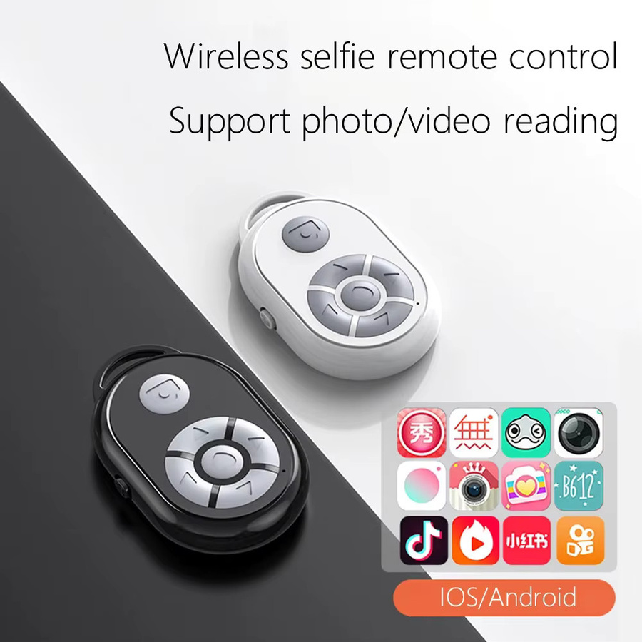 Universelle Bluetooth-Mini-Fernbedienung als Kamera-Controller für iPhone, Xiaomi, iOS und Android in Schwarz - Bild 2