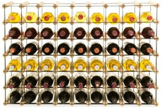 PROREGAL Modulares Weinregal Vinotega Mod aus massivem Kiefernholz in Natur, H x B x T: 62,5 x 92,5 x 24,5 cm - Bild 1