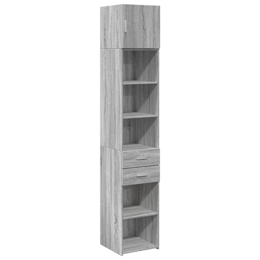 vidaXL Hochschrank Schmal Grau Sonoma, B/T/H: 40 x 42,5 x 225 cm - Bild 2