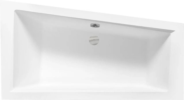 Bad Land Eckbadewanne INTIMA in Weiß mit Rechts Ablauf, Füßen, Kopfstütze und Bambus Badewannenablage, B/T: 160 x 90 cm - Bild 1